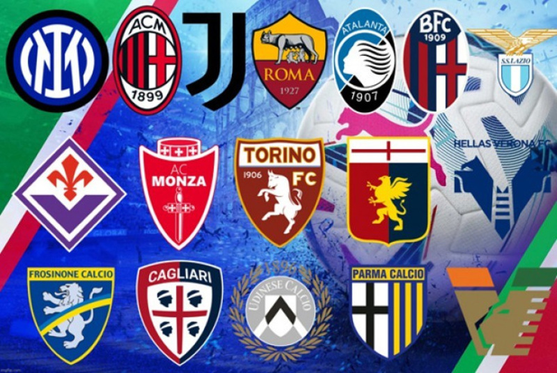 Serie A hiện gồm 20 đội bóng