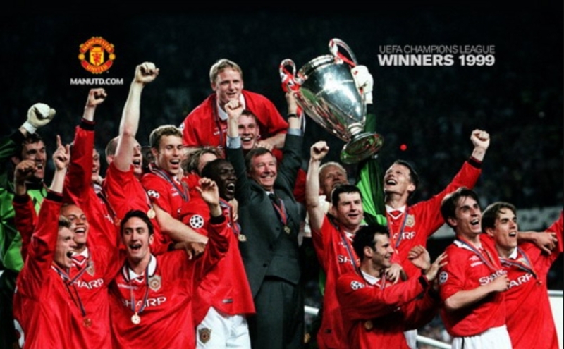 Chiến thắng trước Bayern Munich năm 1999 giúp MU hoàn tất cú ăn ba vĩ đại trong lịch sử bóng đá Anh. 