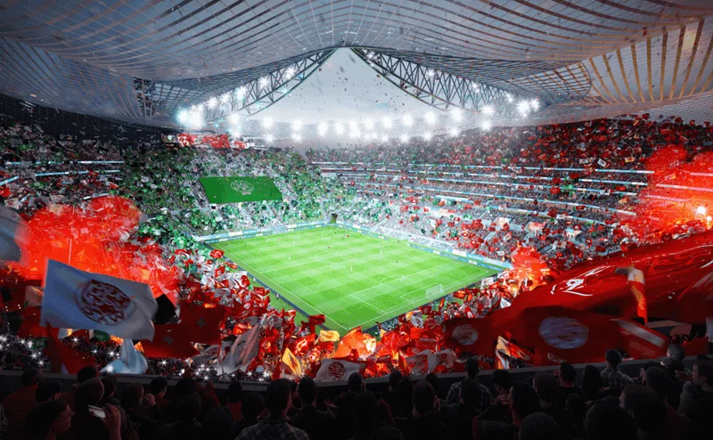 Phối cảnh siêu sân vận động Grand Stade de Casablanca hơn 115.000 chỗ ngồi tại Morocco.